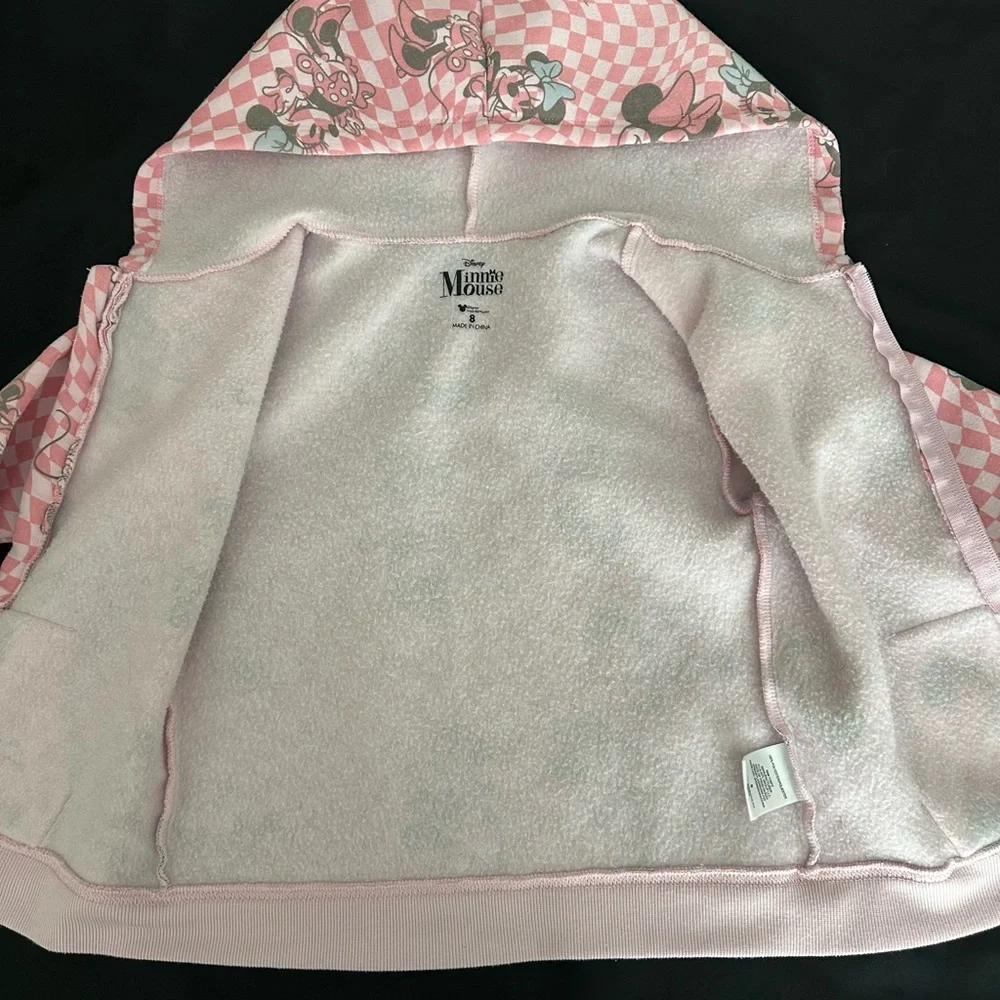 Disney Minnie Mouse, Fleece Jacket With Hood Sz 8 Good Condition